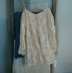 Lace mini off the shoulder dress